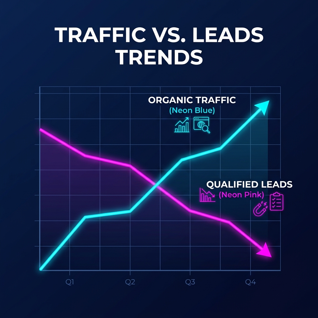 Traffic growing, qualified leads flat